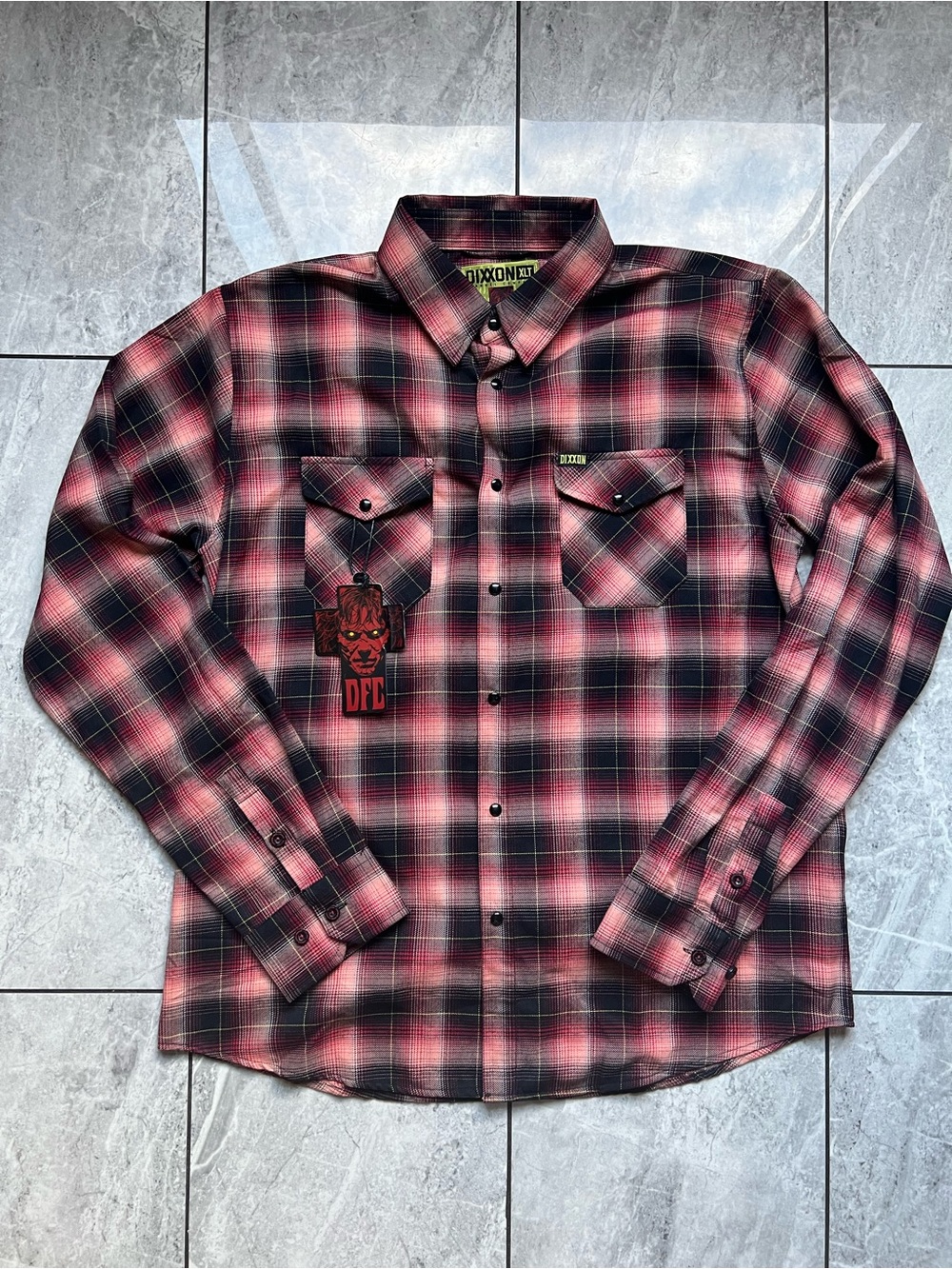 Dixxon Flannel Pazuzu The Exorcist Horror Series Shirt Mens Red XLT NWT Plaid